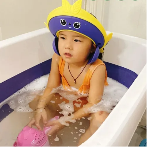 Bonnet de bain bébé ajustable - Protection yeux et oreilles