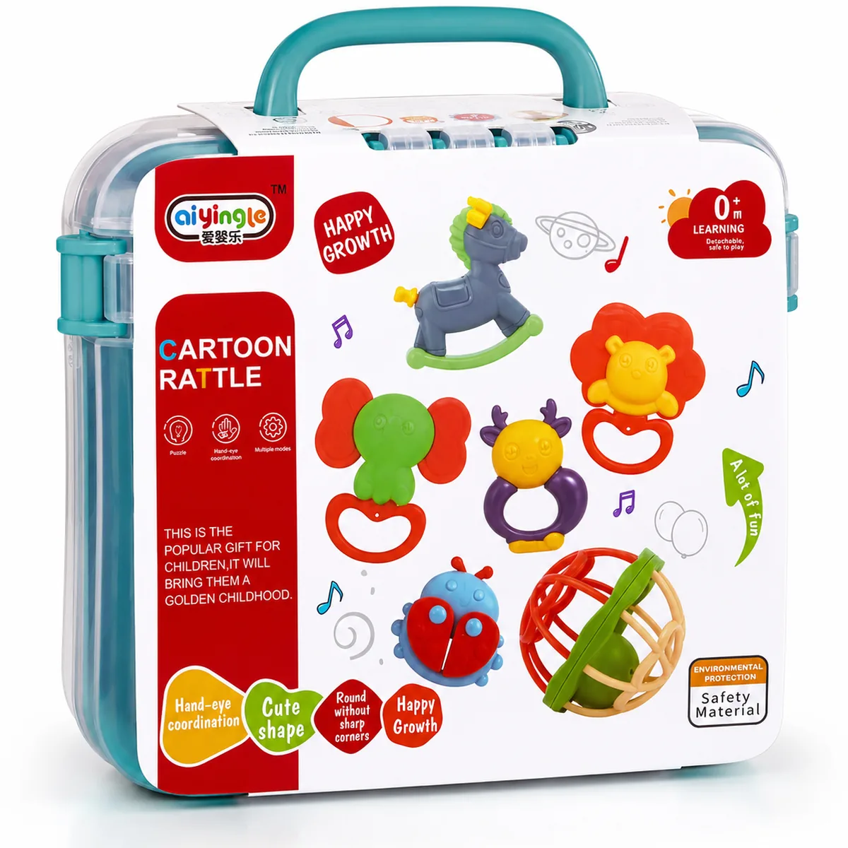 Boite accessoires bébé carton rattle