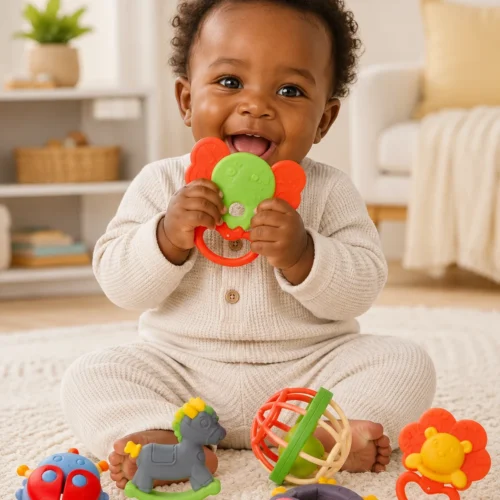 Boite accessoires bébé carton rattle