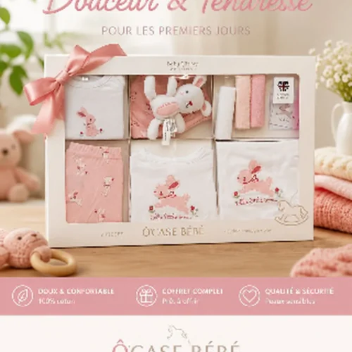 Coffret naissance avec vêtements bébé - Cadeau