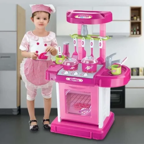 Cuisine enfant 2 en 1 en valise - Portable et compacte