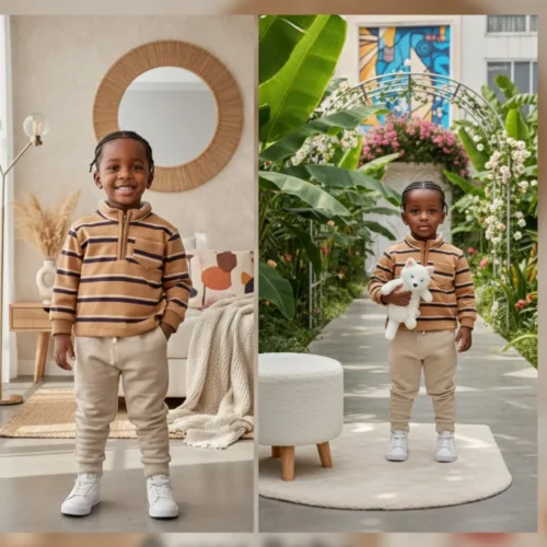 Ensemble garçon 2 pièces coton doux - Look élégant et confortable