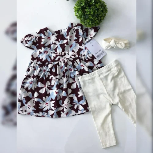 Ensemble robe et bas pour bébé fille - Look élégant