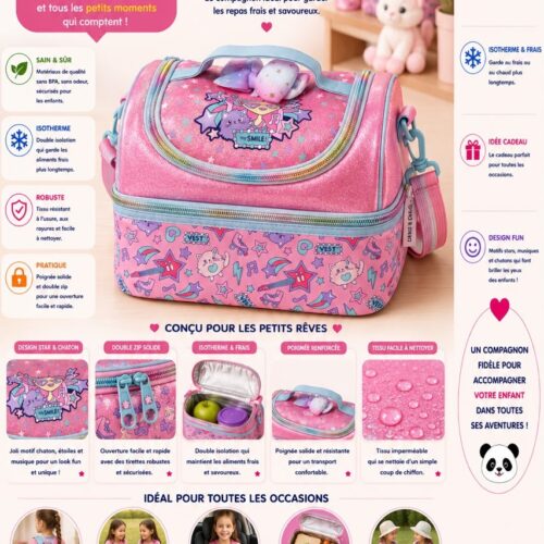 Sac goûter star et chaton