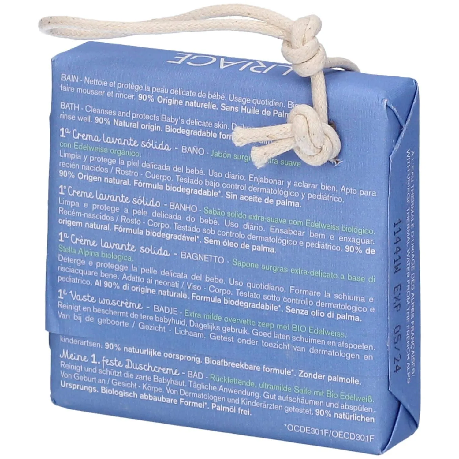 Savon Uriage bébé doux à l'eau thermale - 100g, peau sensible